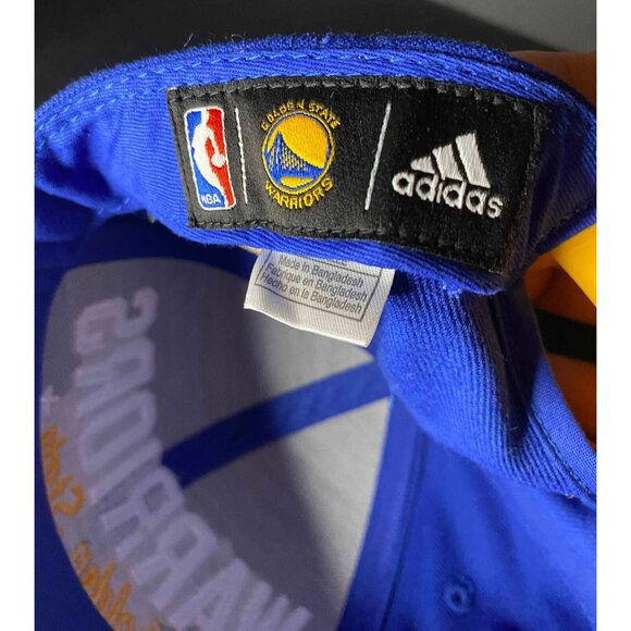 Adidas NBA Golden State Warriors Blue & Gold Embroidered Mens Snapback Hat - Picture 6 of 6